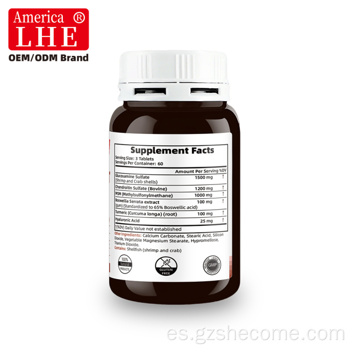 Shecome tabletas de soporte para articulaciones glucosamina condroitina
